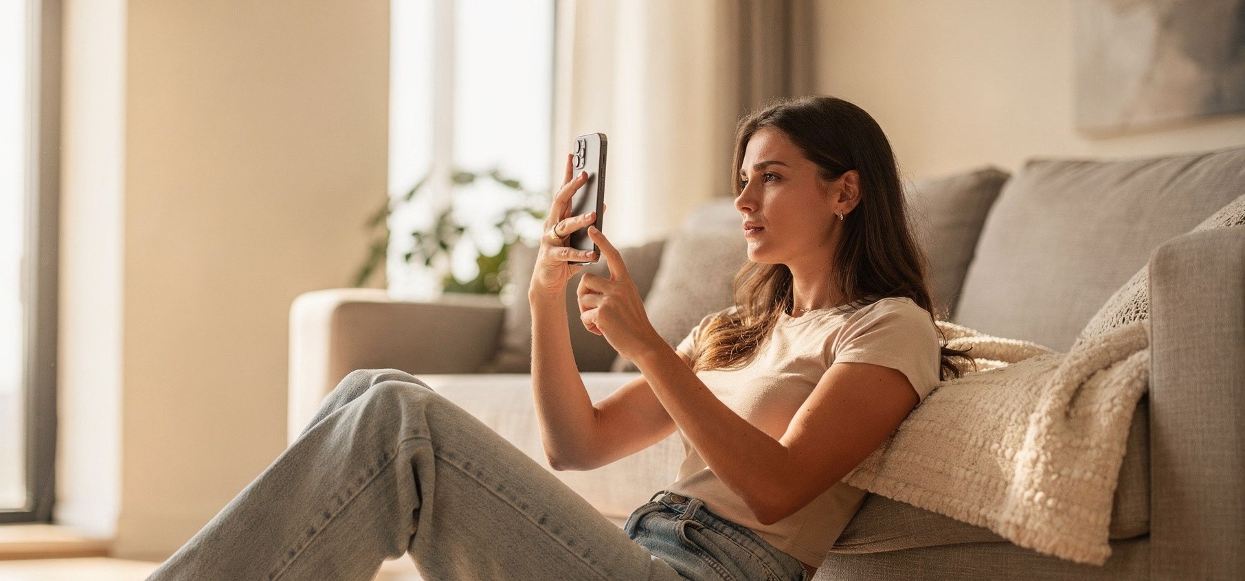 Content creator filming consumer electronics